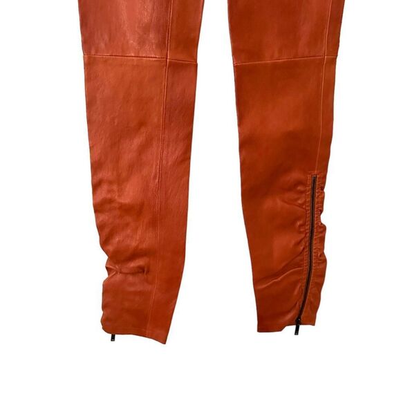 JASON WU GREY Leather Skinny Pants in Terracotta NWOT Sz 2 - Picture 5 of 5